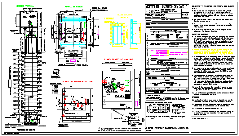 Detail drawing of elevator-otis design drawing