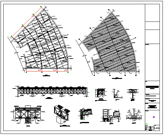 Detail drawing of roof of kitchen design drawing