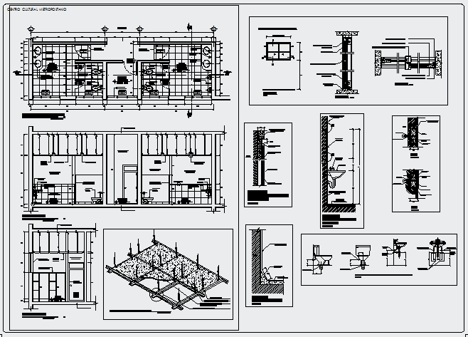 Detail drawing of toilet and bath design drawing