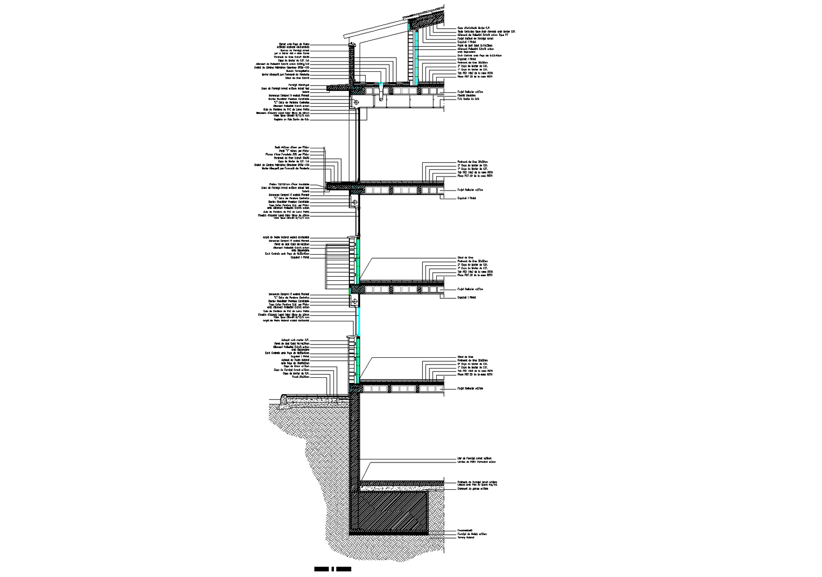 Detail facade housing building plan dwg file.
