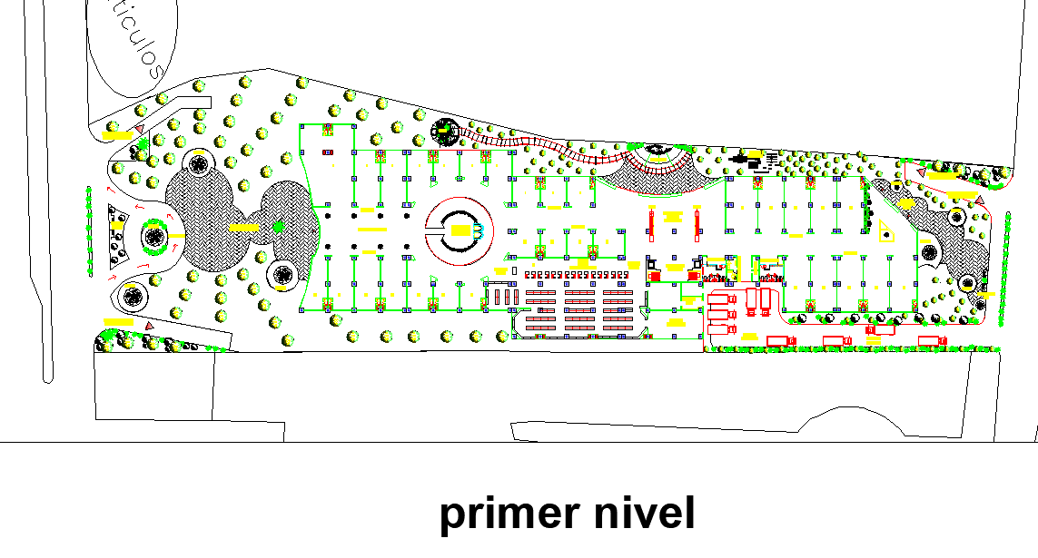 Detail of Ground floor high rise building plan dwg file