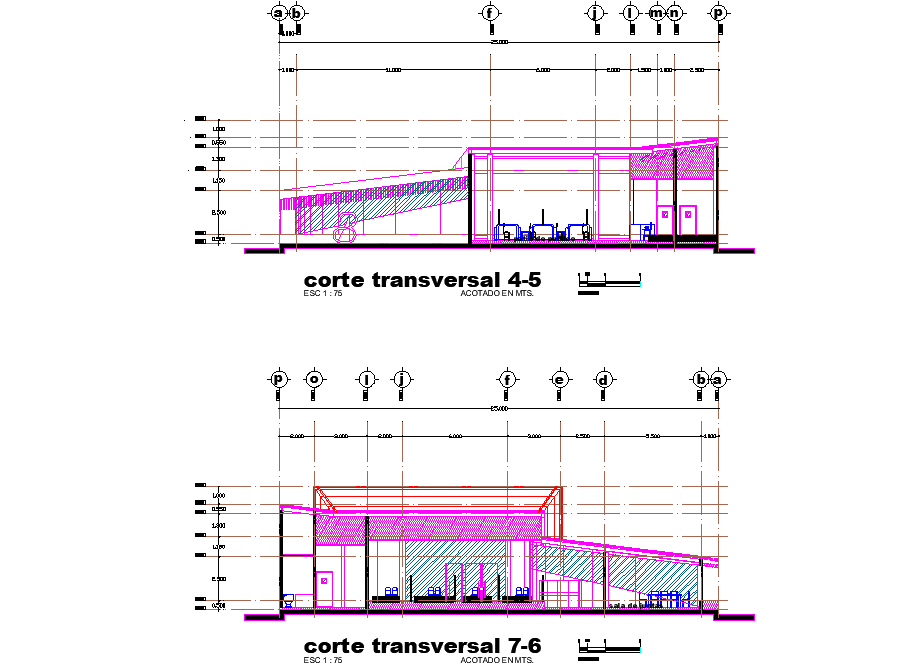 Detail of bank plan dwg file
