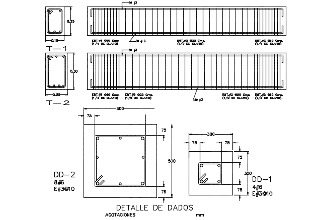 Detail of column dwg file