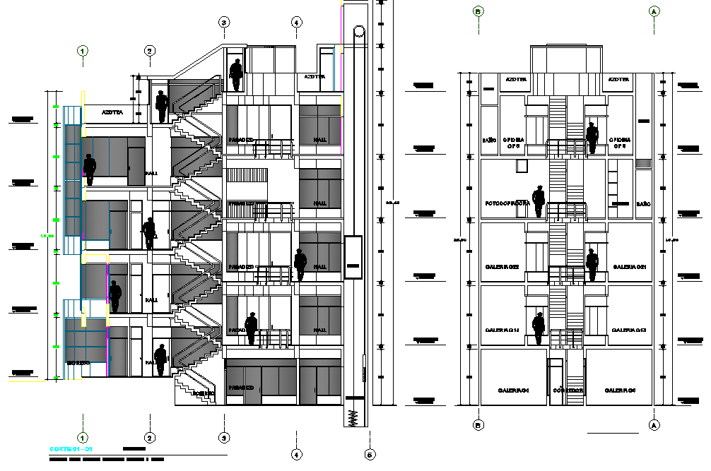 Detail of commercial building section plan detail dwg file
