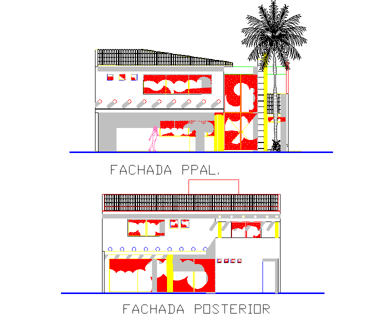 Detail of elevation House room detail dwg file