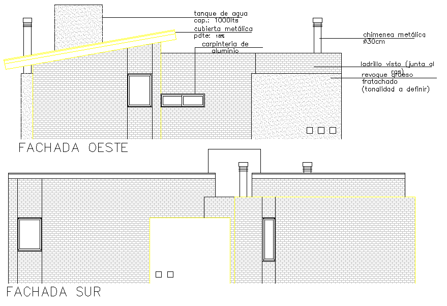 Detail of elevation house plan detail
