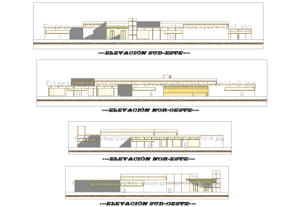 Detail of elevation shopping mall dwg file