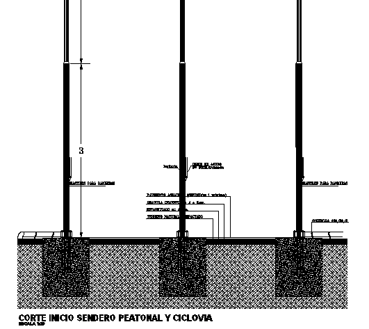 Detail of flag horn dwg file