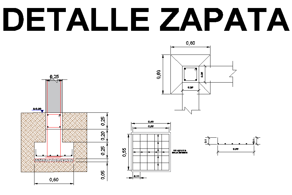 Detail of foundation plan and section plan dwg file
