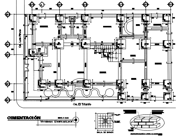 Detail of foundation plan dwg file