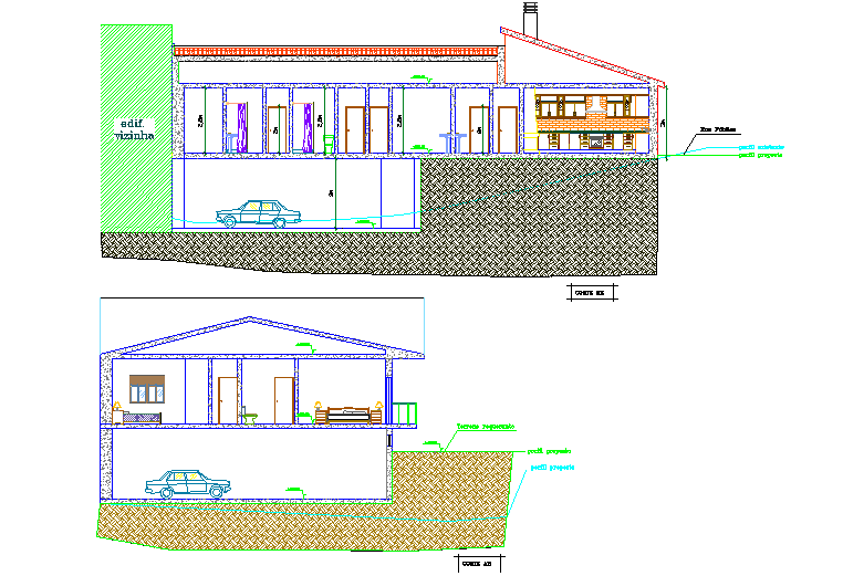 Detail of house section dwg file