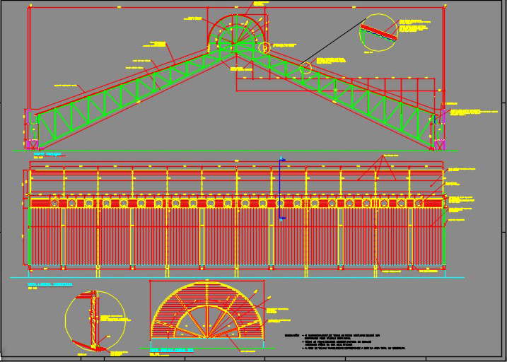 Detail of metal truss roof drawing. 