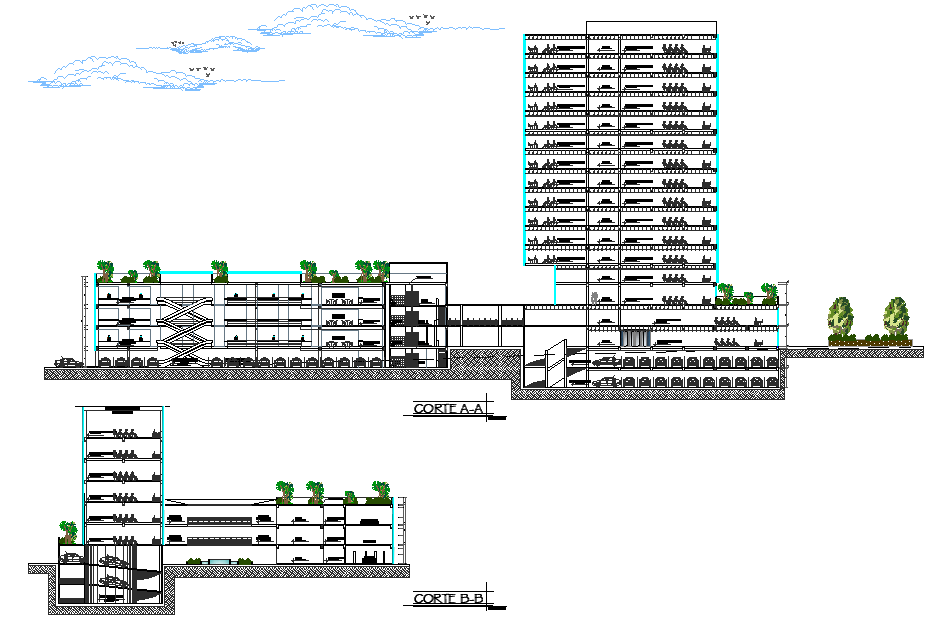 Detail of section civic center plan dwg file