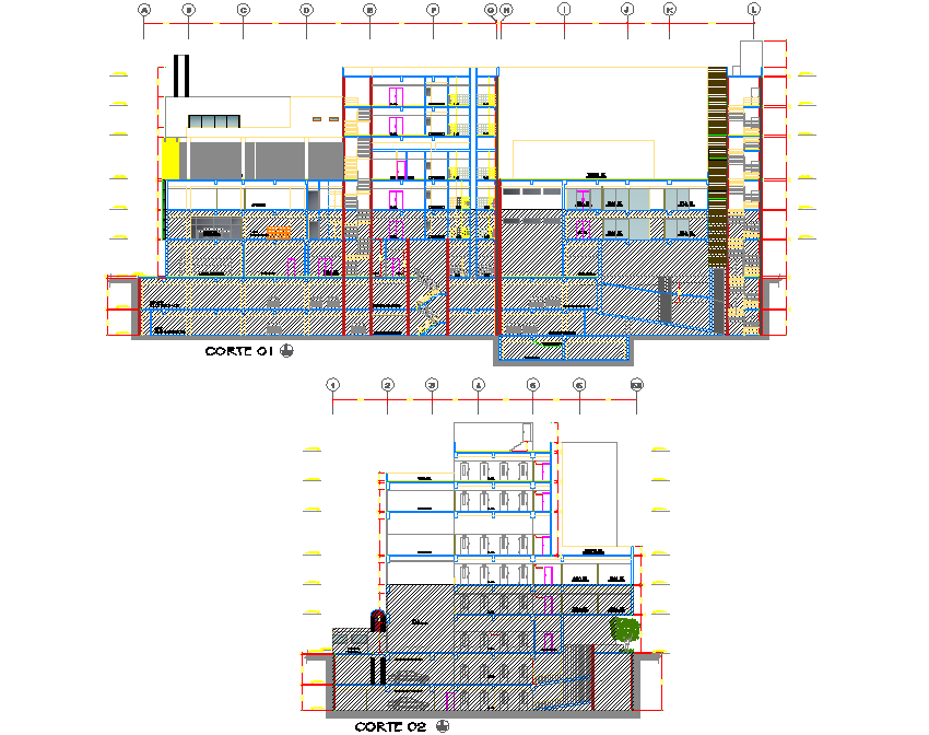 Detail of section office plan detail