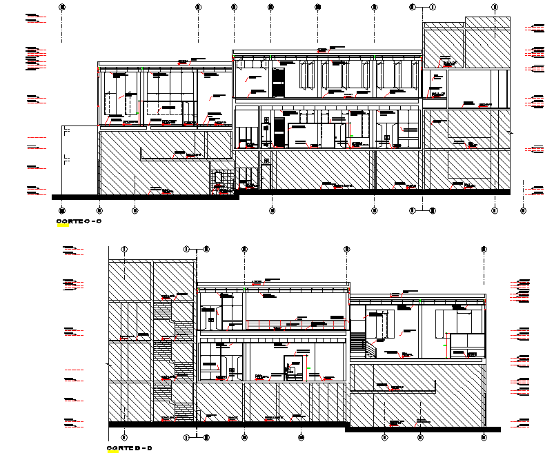 Detail of section plan dwg file