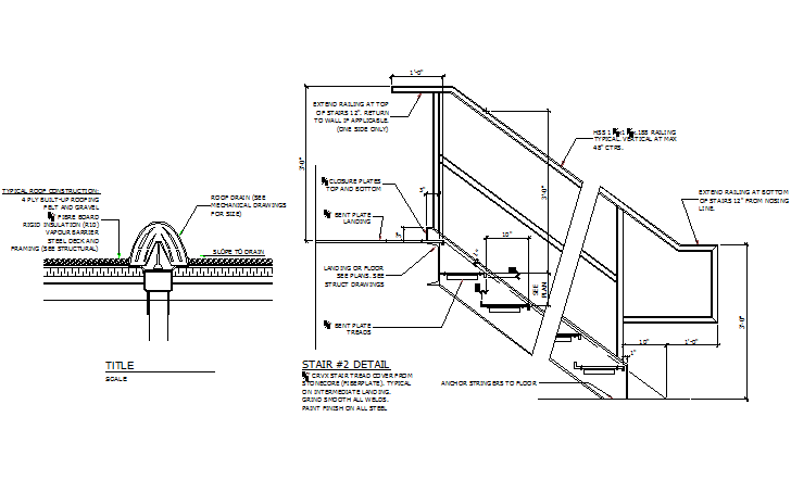 Detail of stair dwg file