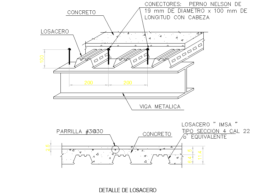 Detail of the steel plan dwg file