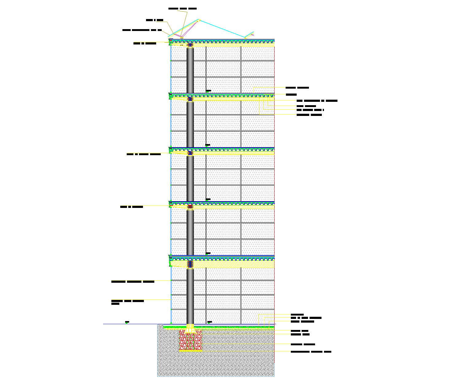 Detail of wall section autocad file