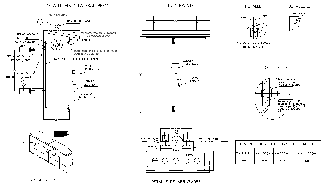 Detail side view PRFV plan layout file