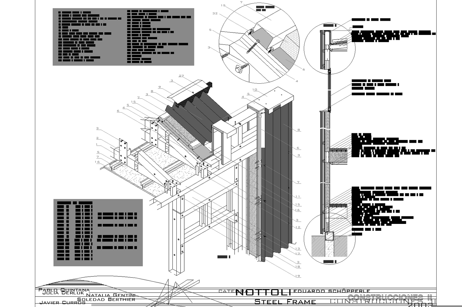 Detail steel framing detail plan dwg.