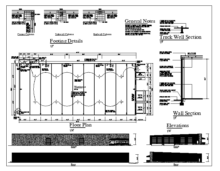 Detail view of footing dwg file