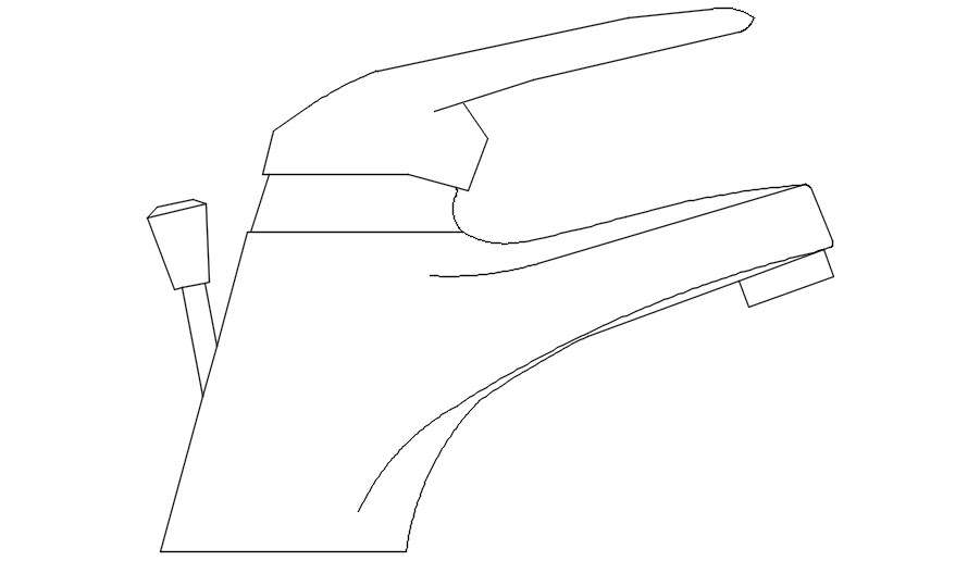 Detail drawing of faucet in AutoCAD, dwg file.