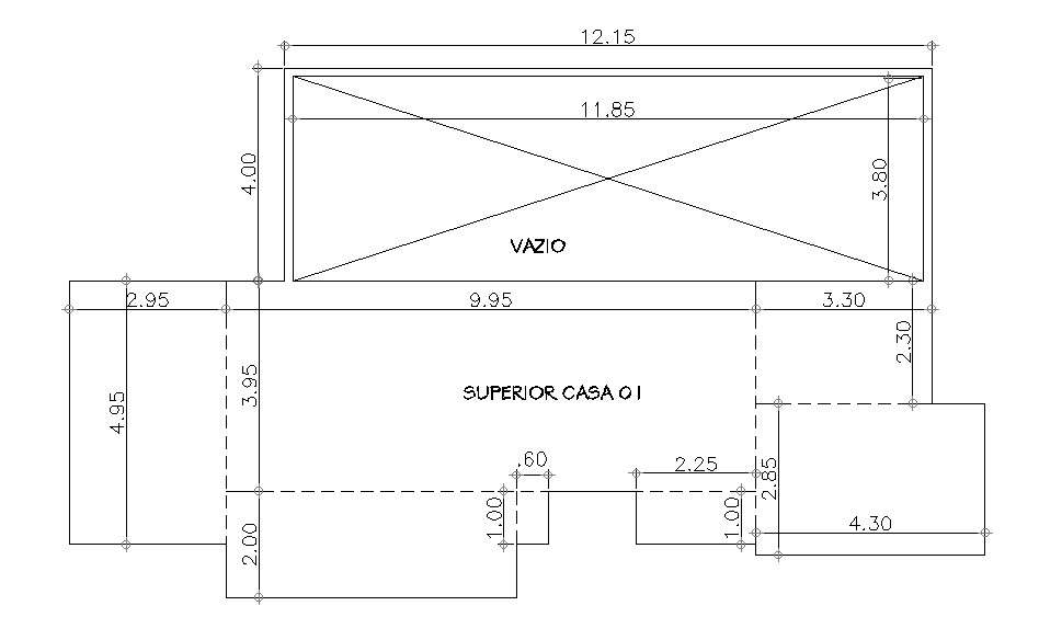 Detail drawing of line diagram of floor plan