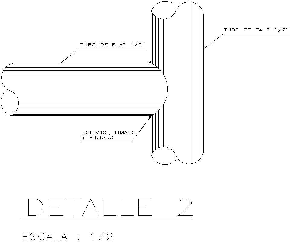 Detail drawing of railing section in AutoCAD 2D, dwg file, CAD file