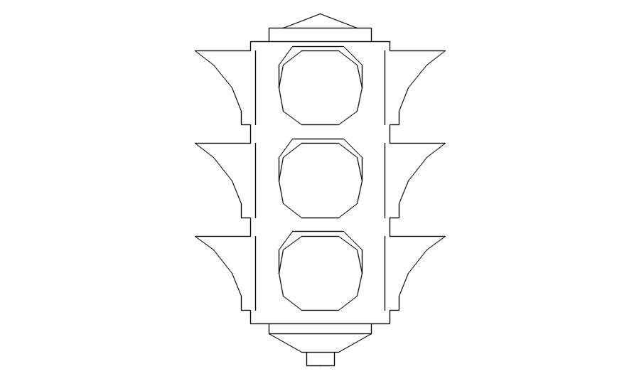 Detail drawing of traffic light in AutoCAD 2D, dwg file, CAD file