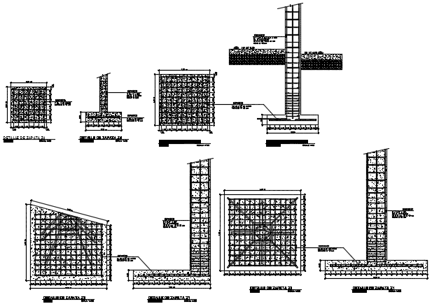 Detailing of foundation section plan dwg file