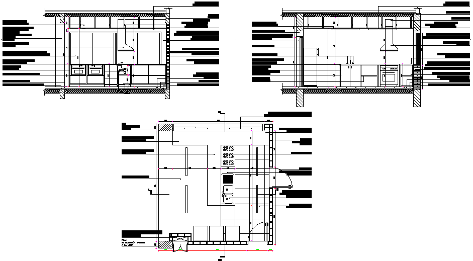 Detailing of kitchen dwg file