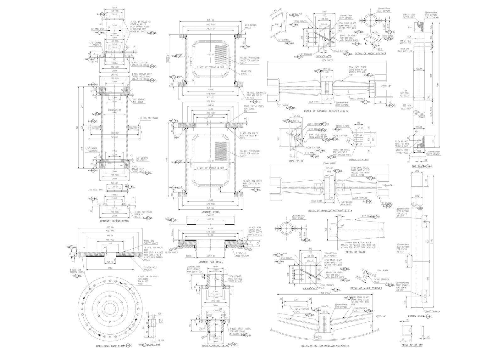 Detail of Impeller Agitator Detail DWG AutoCAD file