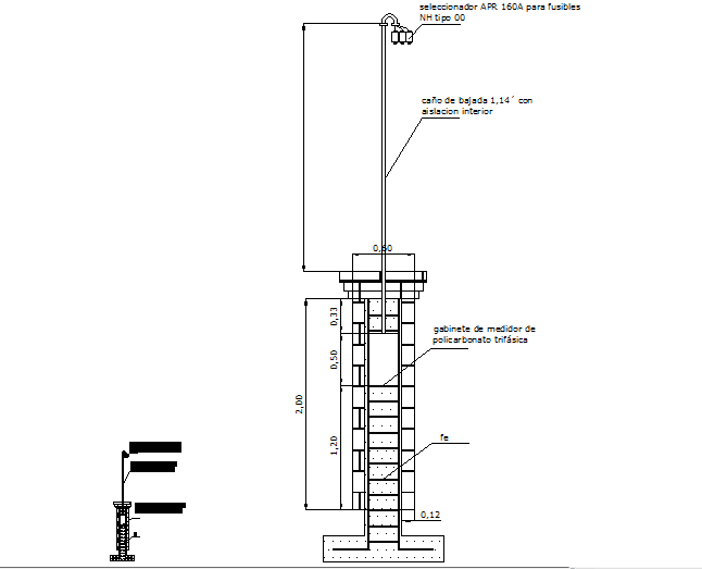 Details meter pillar dwg file