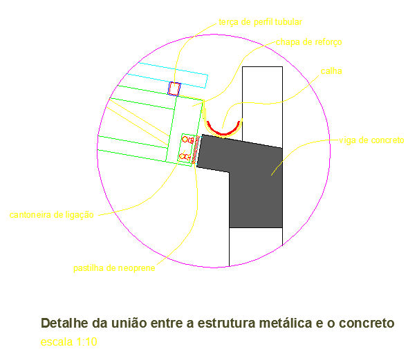 Details of a connection steel beam