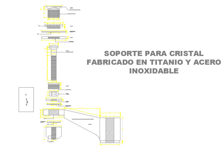Details of crystal stainless steel support