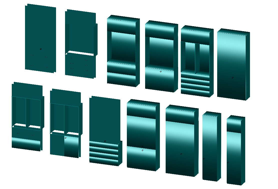 Different types of Wardrobes Design With Inside And Out Side Elevation 3D MAX File 