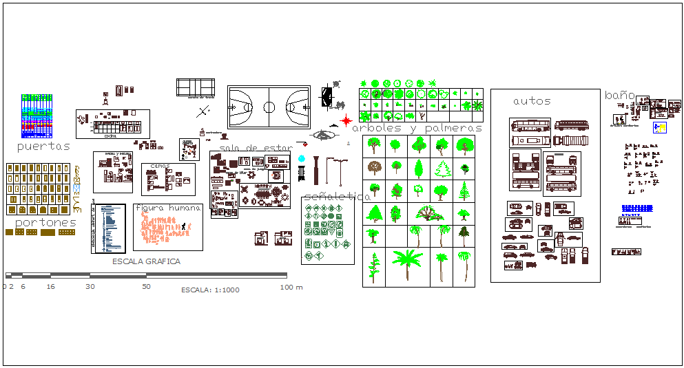 Different types of block view design dwg file