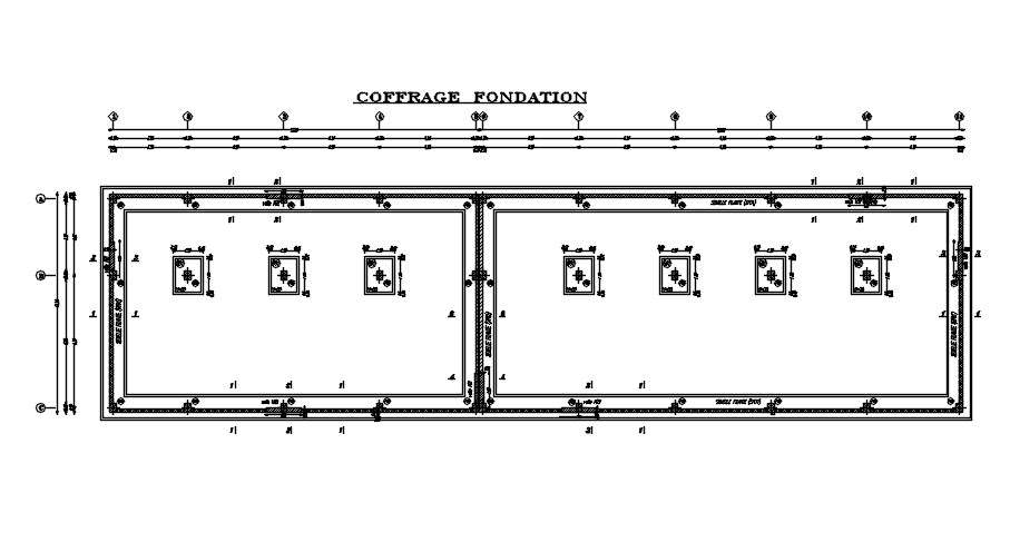 Different design of foundation formwork in detail AutoCAD 2D drawing, CAD file, dwg file