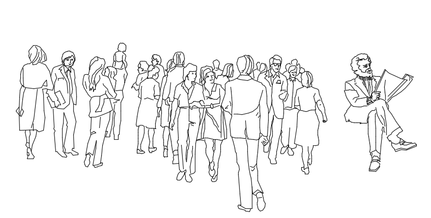 Different kind of people CAD block view 