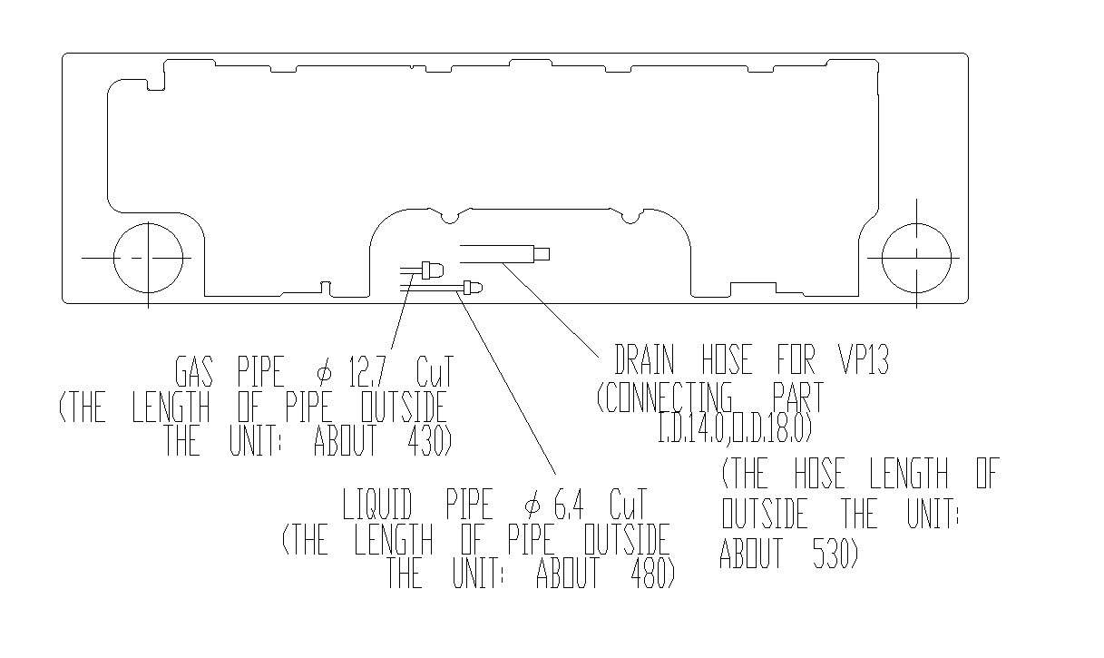 Different pipe connection of air conditioner details in AutoCAD 2D drawing, CAD file, dwg file