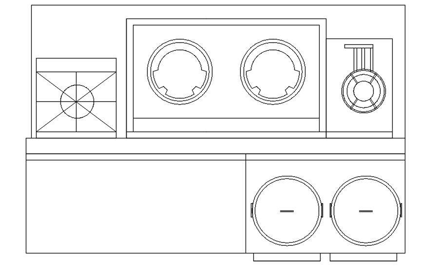 Different types of gas stove  cad blocks in AutoCAD, dwg file.
