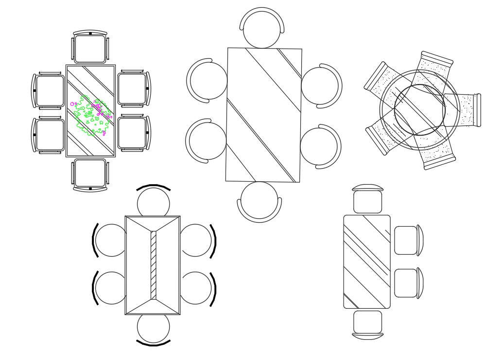 Dining Table CAD Block With DWG File