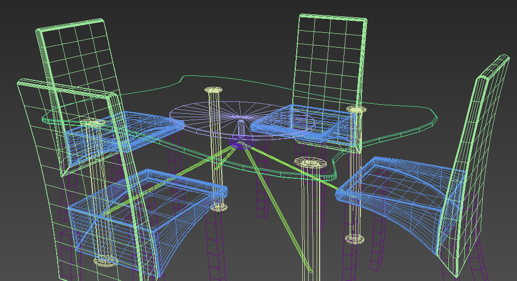 Dining Table and Chair 3D Detail in 3ds Max CAD Format