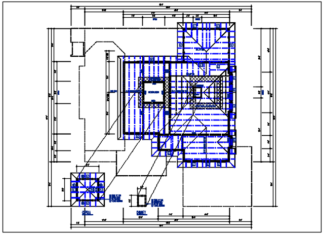Direction roof elevation layout detail dwg file