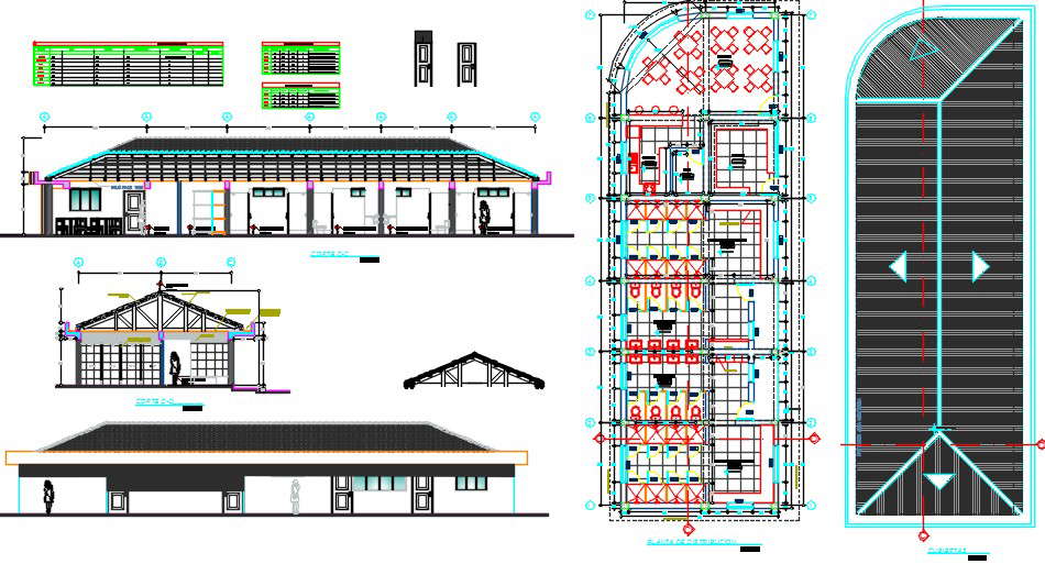 Distribution of bathrooms and dressing