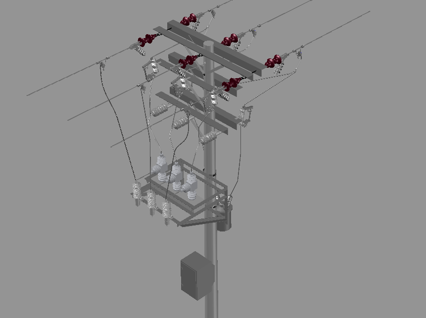 Distribution structure with re closer 3 d plan dwg file