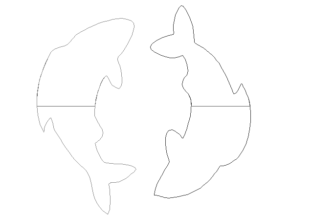 Dolphin sketch top view details