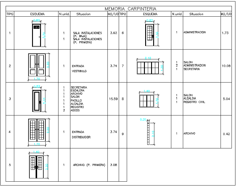 Door and window detail view dwg file