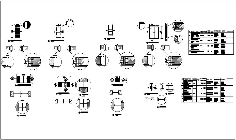 Door and window view with detail dwg file