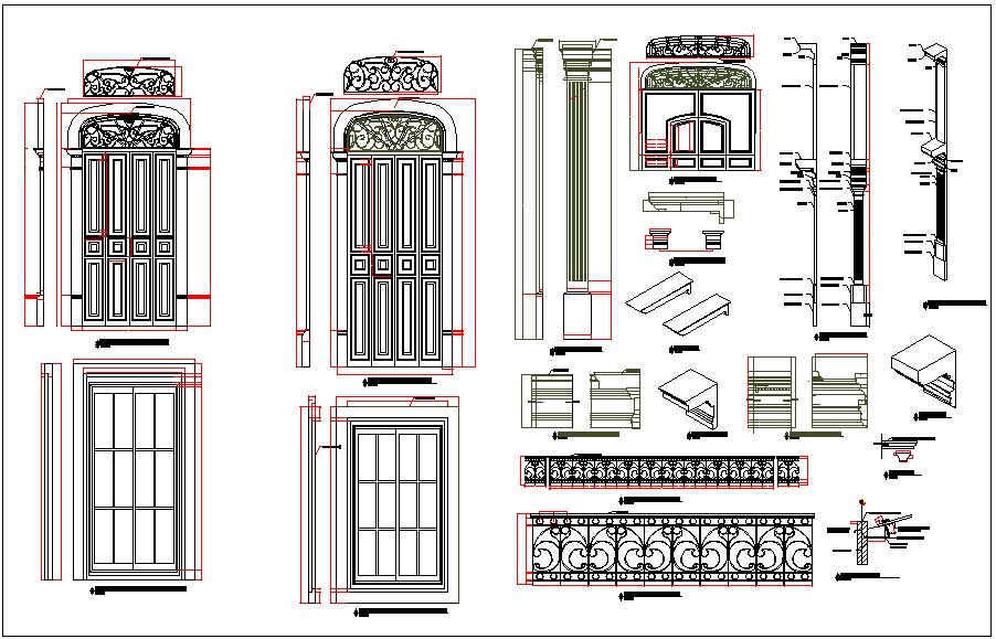 Door design detail dwg file